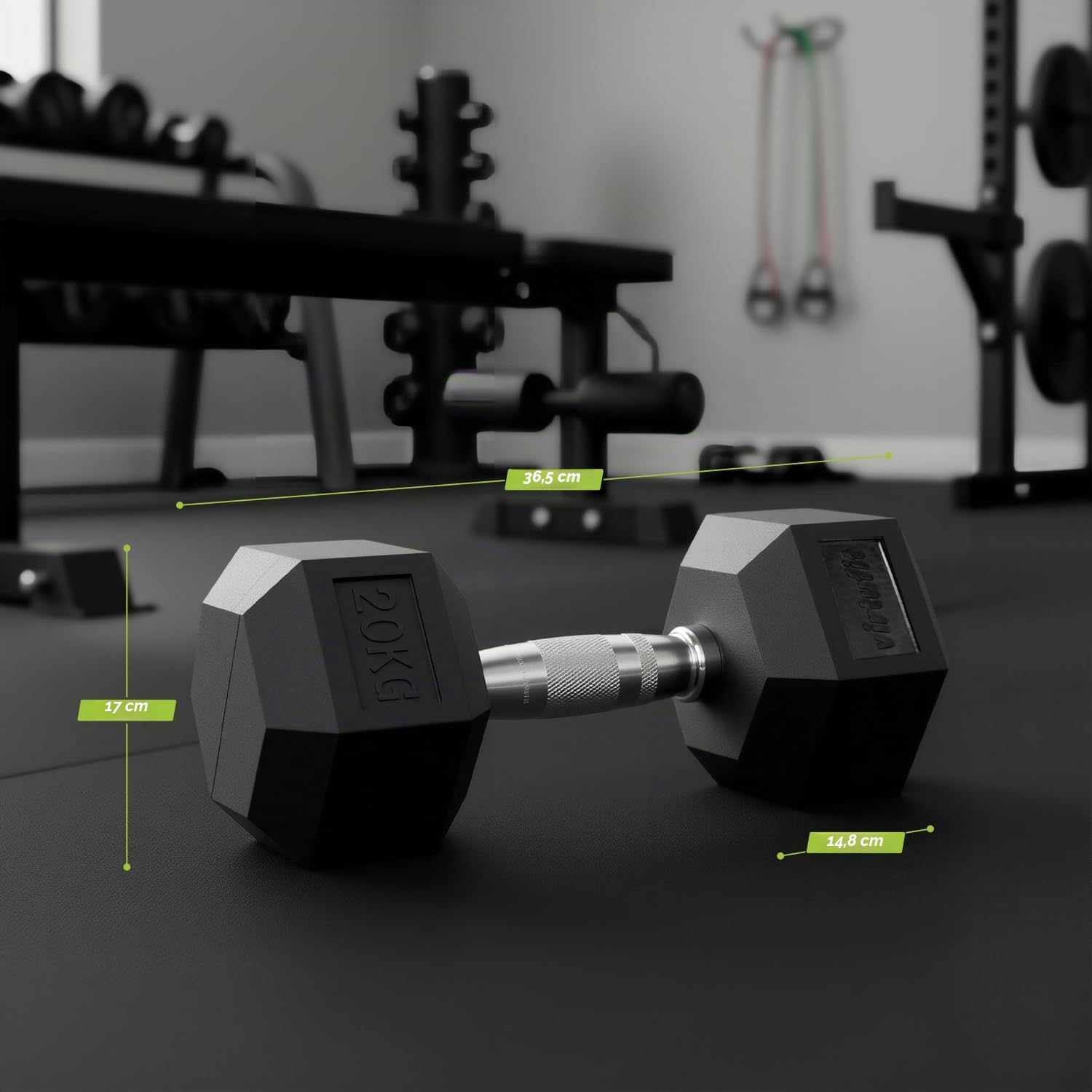 VirtuFit Hexa Dumbell Set di manubri corti – 2 x 20 kg