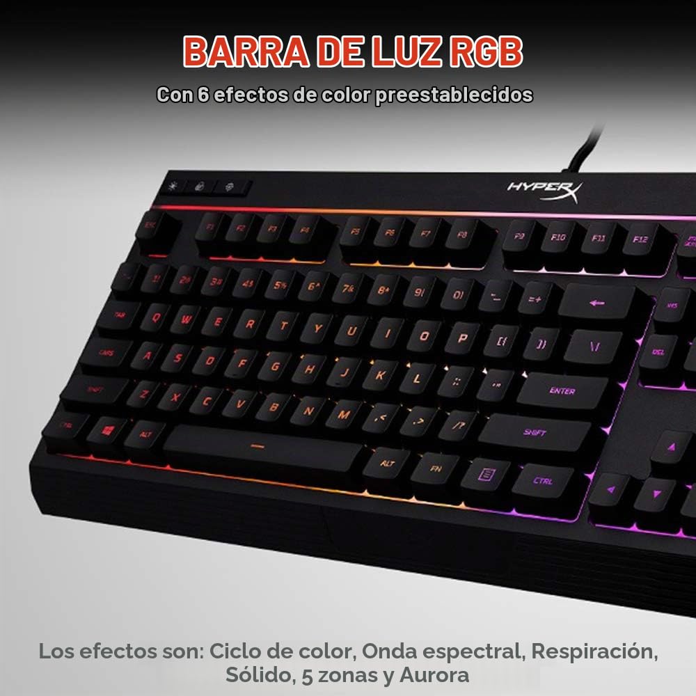 HyperX Alloy Core RGB – Teclado de membrana para Gaming (US layout)