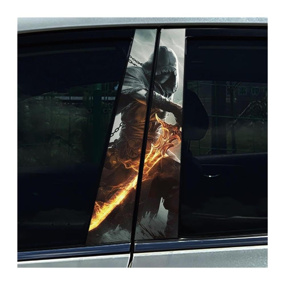 Autocollants Vinyle Piliers B Voiture Imperméables et Anti-Rayures Dnd Black Shadow