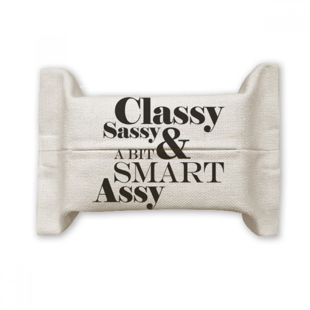 Diythinker Classy Sassy & A Bit Smart Assy Quote Cotton Linen Tissue Paper Cover Holder Storage Container Gift