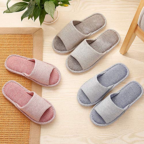 Non-slip House slippers Home Household Simple Japanese Couple Cotton Slippers Indoor Floor Slippers Female Summer Open Slippers Male Washable Cotton Slippers4