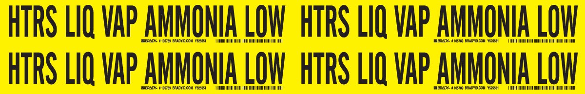 Brady 105789 B681 STY Pipemarkers 4, Black/Yellow