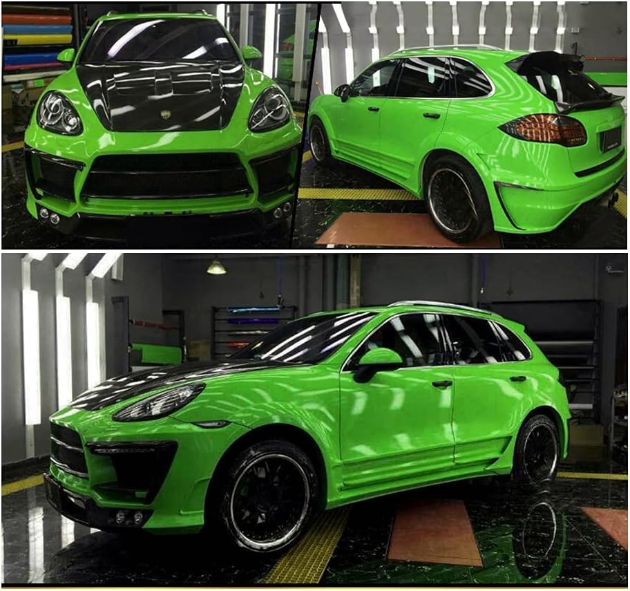 Image of CREON Wrap for Car & Bike Self Adhesive Polyvinyl Chloride Wrap Sheet Sticker & Decal Roll Film Auto Car Vehical Bubble Release (1 feet x 5 feet, Green Glossy Wrap)