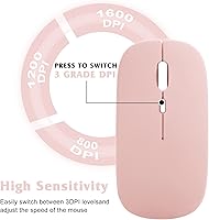 Vista 4 de UrbanX Ratón inalámbrico recargable de 2.4 GHz y Bluetooth, para Samsung Galaxy Tab A8 10.5 (2021) Ratón inalámbrico Bluetooth