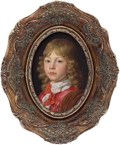 Pequeño marco ovalado antiguo de 2.5 x 3.5 pulgadas, mini marco de fotos vintage adornado, exhibición de mesa y decoración del hogar para colgar en