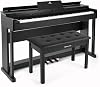 Digital Piano 88 Weighted Keys Hammer Action with Piano Bench, 88 Key Piano Keyboard Fully Weighted, Electric Piano Keyboard 88 Keys with 3 Pedals, Built-In Speakers, USBMIDI, Furniture Stand Black