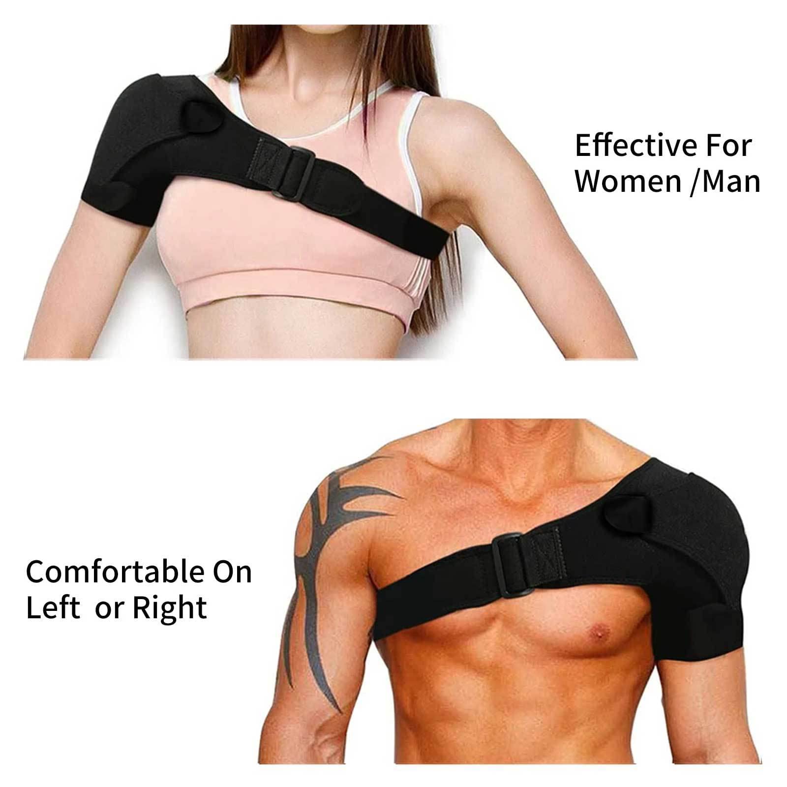AADECOR Orthèse de stabilité d'épaule avec Coussin de Pression - Support d'épaule en néoprène léger et Respirant - Manchon de Compression d'épaule, Lot de 2