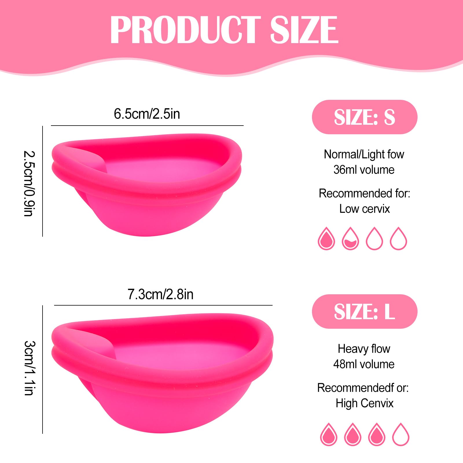 Zestaw krążków menstruacyjnych, dysk menstruacyjny z 2 krążkami okresowymi w rozmiarze S+L i kieszeniami do przechowywania, zrównoważone krążki menstruacyjne jako alternatywa dla tamponów i kubka