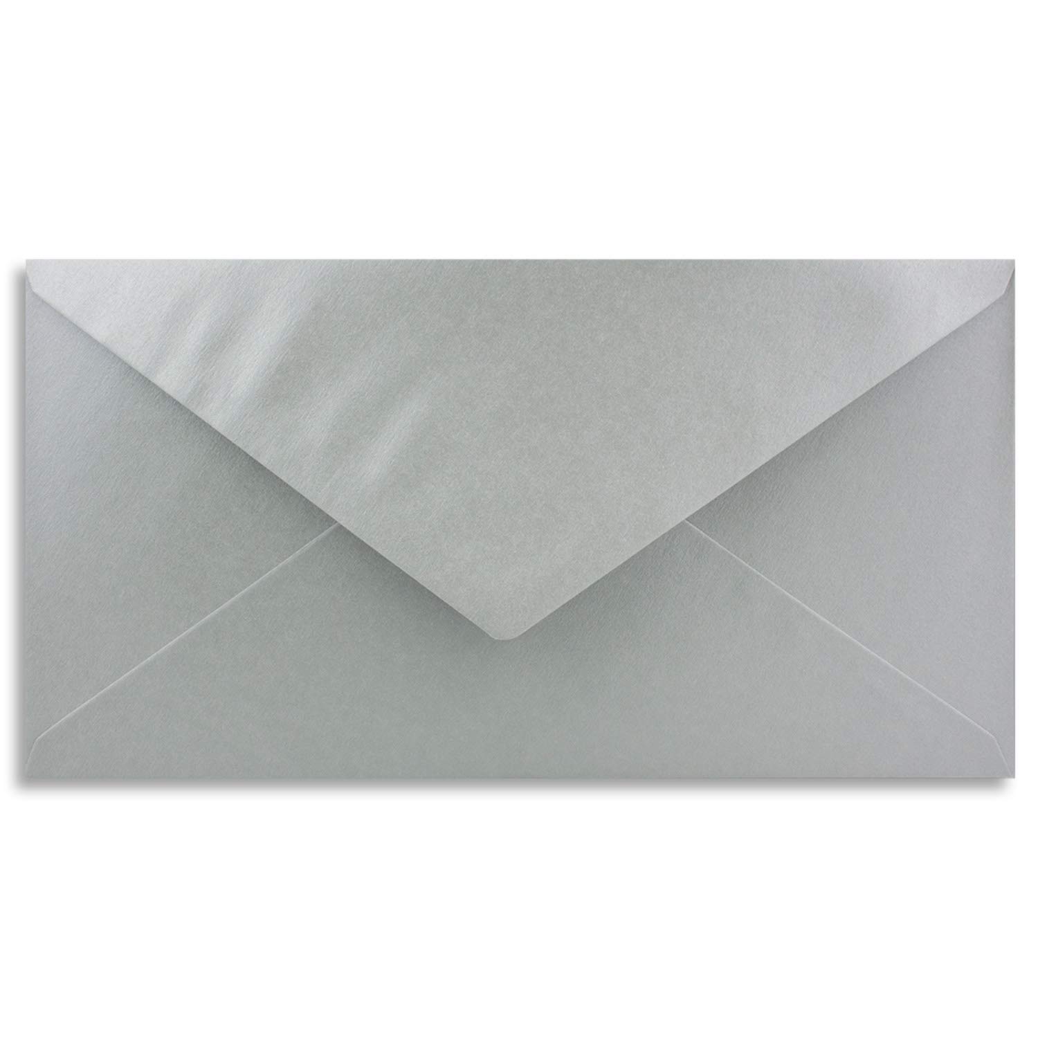 Lot de 1000 enveloppes à lettre Argent métallisé - DIN long - 110 x 220 mm (11 x 22 cm) - Fermeture humide sans fenêtre - Idéal pour cartes d'invitation - Série FarbenFroh