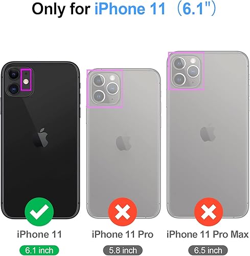 Miniatura 2 de Antsturdy Funda tipo cartera para iPhone 11 con bloqueo RFID funda de piel sintética para teléfono para mujeres y hombres, funda protectora a prueba