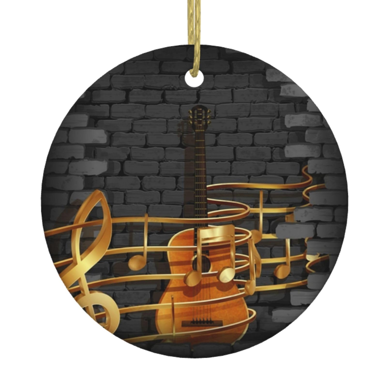 Jcakes Note Guitar Christmas Tree Ceramic Hanging Christmas Tree Decorations Festival Accessories Outdoor Christmas Ornaments