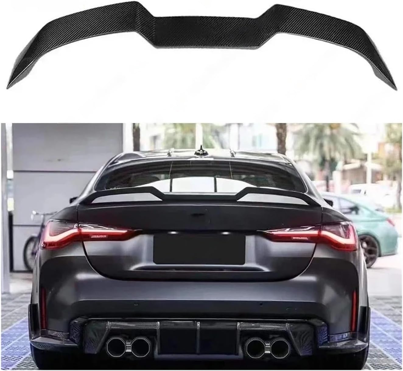 Compatible for BMW M3 M4 G80 G82 2021 Carbon Fiber Spoiler Rear Wing Auto Racing Car Styling Tail Lip Wing Body Kit V-Style