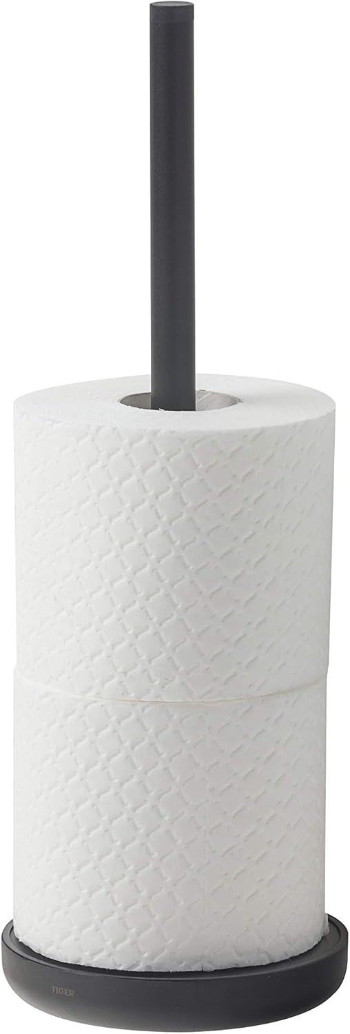 Tiger Urban Spare Toilet Roll Holder, Stainless Steel, Black, 12.5 x 36 x 12.5 cm