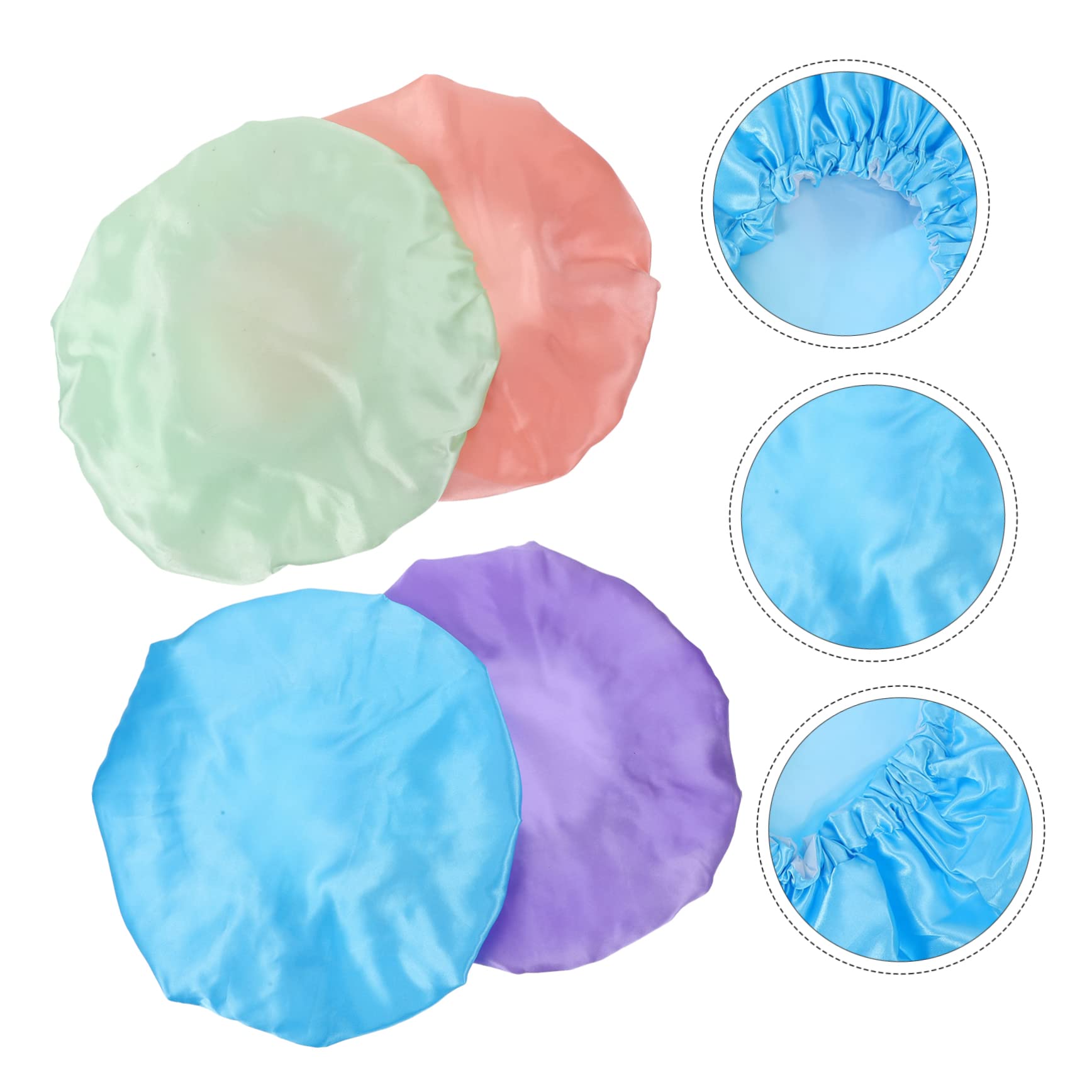 DOITOOL 12stücke Wasserdichte Satin-badekappen Für Frauen Doppellagige Duschhaube Verschiedenen Farben Für Täglichen Gebrauch Schutz Von Frisuren Beim Baden Oder Schlafen