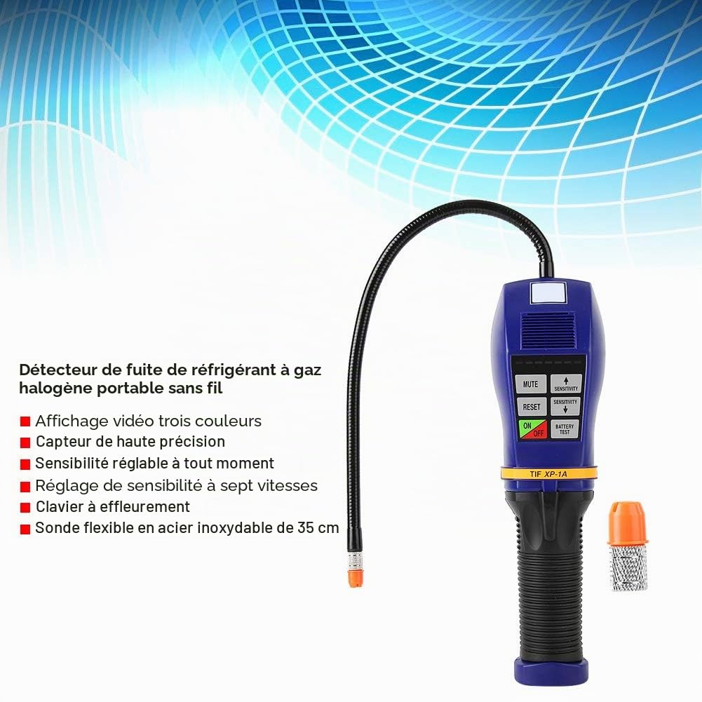 Détecteur de Fuite de gaz XP-1A Détecteur de Fuite de gaz halogène Haute sensibilité SF6 Analyseur de détecteur de Fuite de réfrigérant Détecteur de gaz Sonde Flexible en Acier Inoxydable