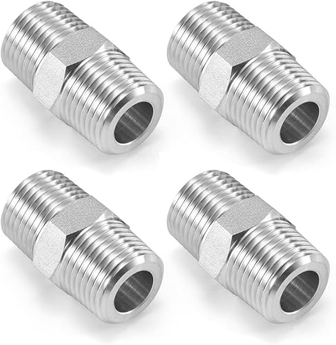 Acoplamiento de pezón hexagonal de acero inoxidable de 34 "NPT macho roscado igual diámetro acoplador adaptador de manguera de aire para