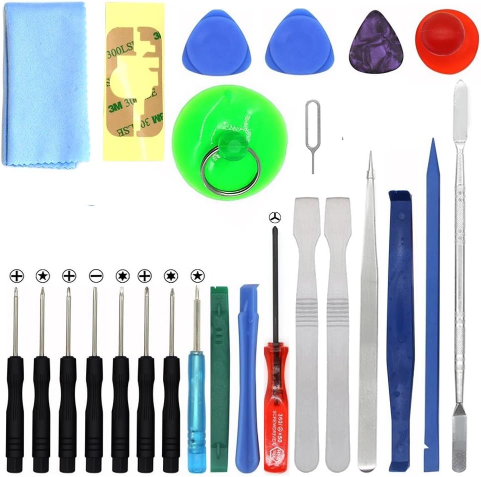 Kingsdun 25 PCS Phone Repair Tool Kit Screwdriver Set, Pentalobe Screwdriver, Tri Wing, Torx and Phillips, Spudger Opening Pry Tool for Phones iPad Computer More Electronic Devices DIY Fix Tool Kits : Electronics