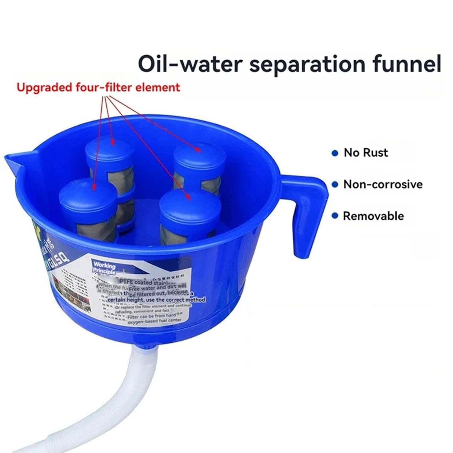 Separator Funnel, Oil-Water Separator Funnel Four Filter Fuel and Filter Impurity Fuel Separation Tool