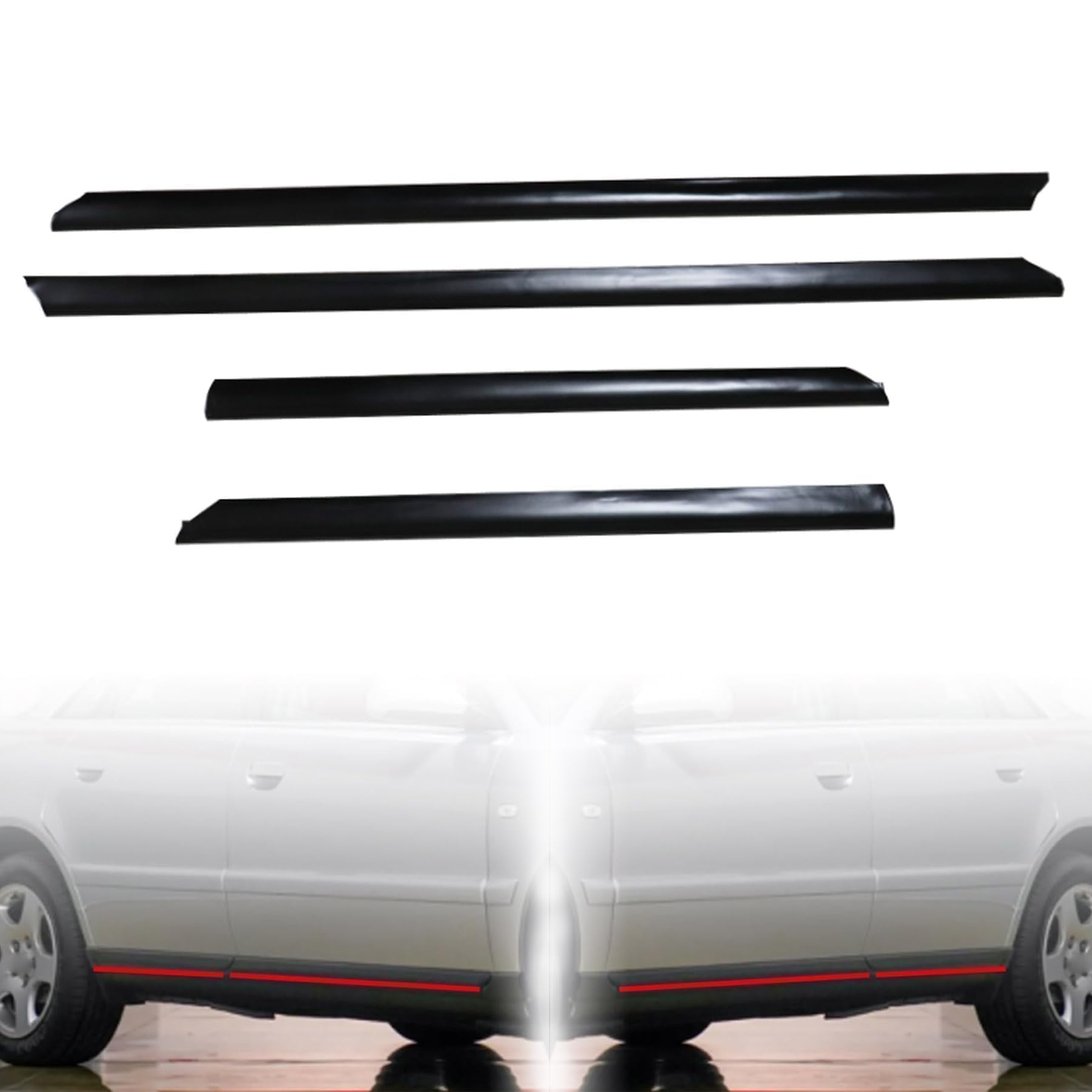 XQSMWF 8D0853959B01C 8D0853960B01C 8D0853969B01C 8D0853970B01C Door Molding Trim Cover Fit for 1996-2001 Audi A4 Quattro