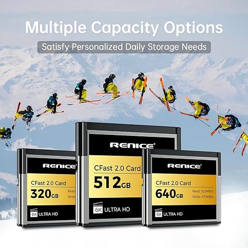Miniatura 3 de RENICE Tarjeta de memoria CFast 2.0 de 512 GB, continua hasta 520 MBs de lectura-470 MBsWrite Tarjeta flash compacta para fotógrafos de cámara