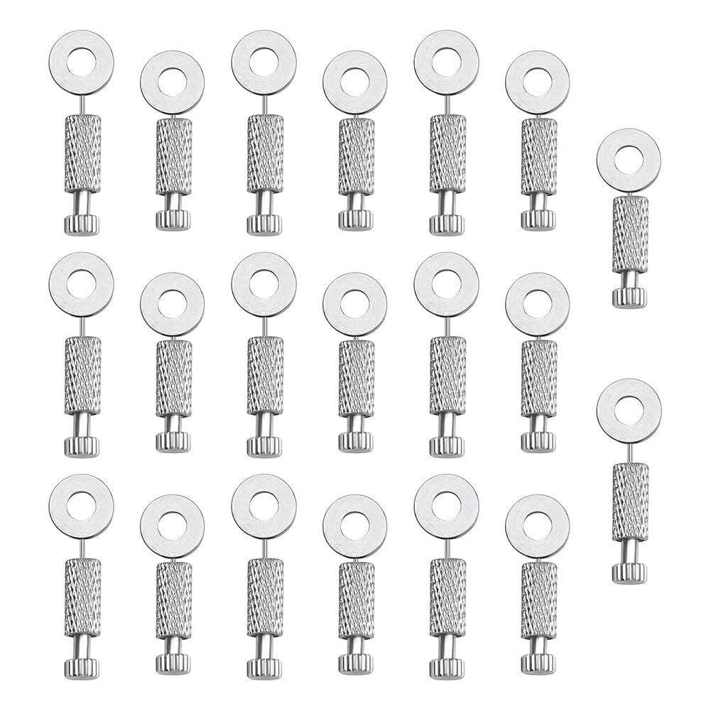 Littimoon 20Pcs Suture Positioning Needles,2 Size Leather Hand Sewing Position, Leathercraft Located Needles, Locking Pins Silvery
