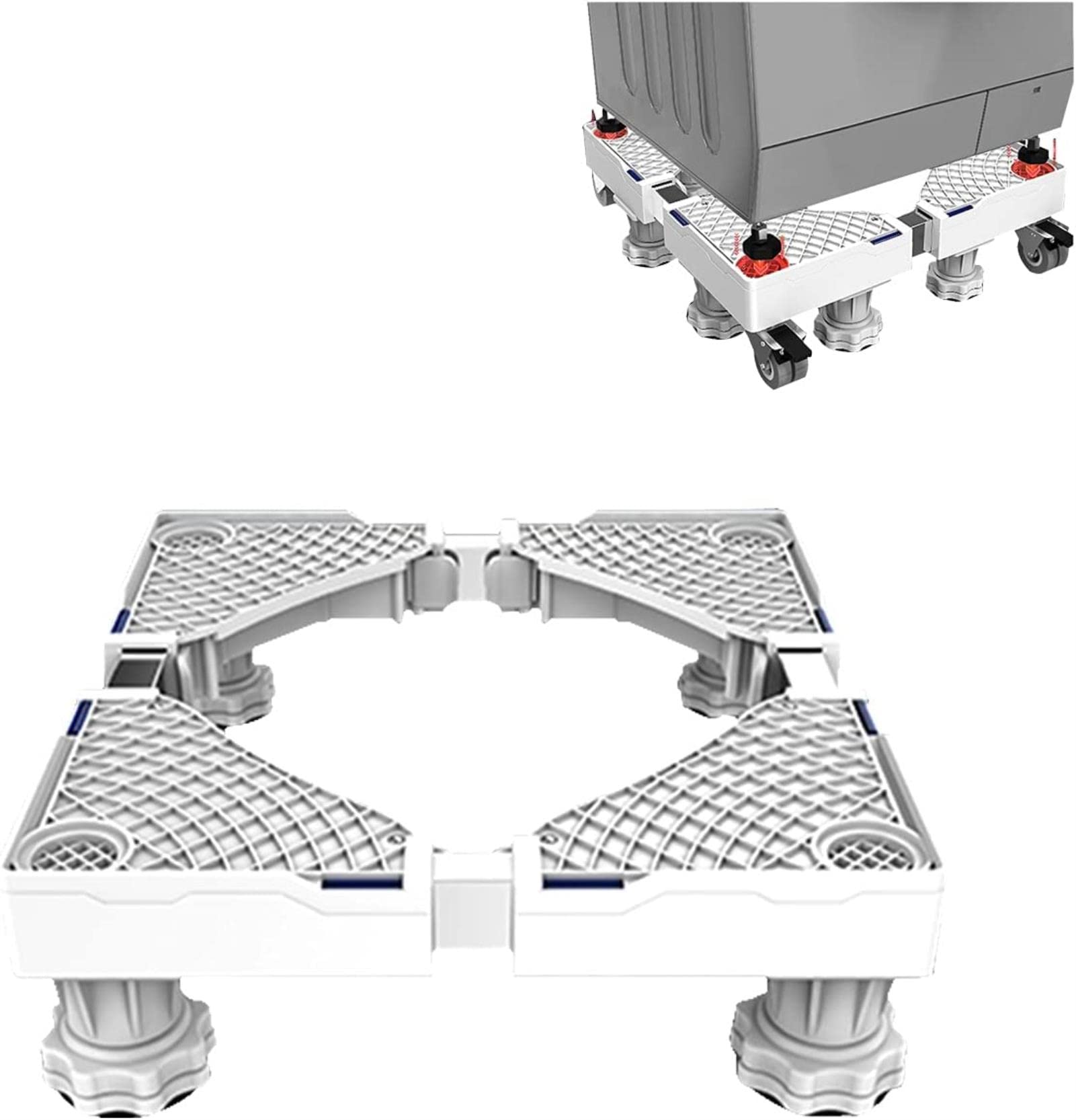 Base De Soporte para Lavadora Base De Soporte para Refrigerador Y Lavadora Antivibración Longitud/Ancho Ajustables 49-68 Cm Base De Soporte para Refrigerador Y Congelado,4 Legs