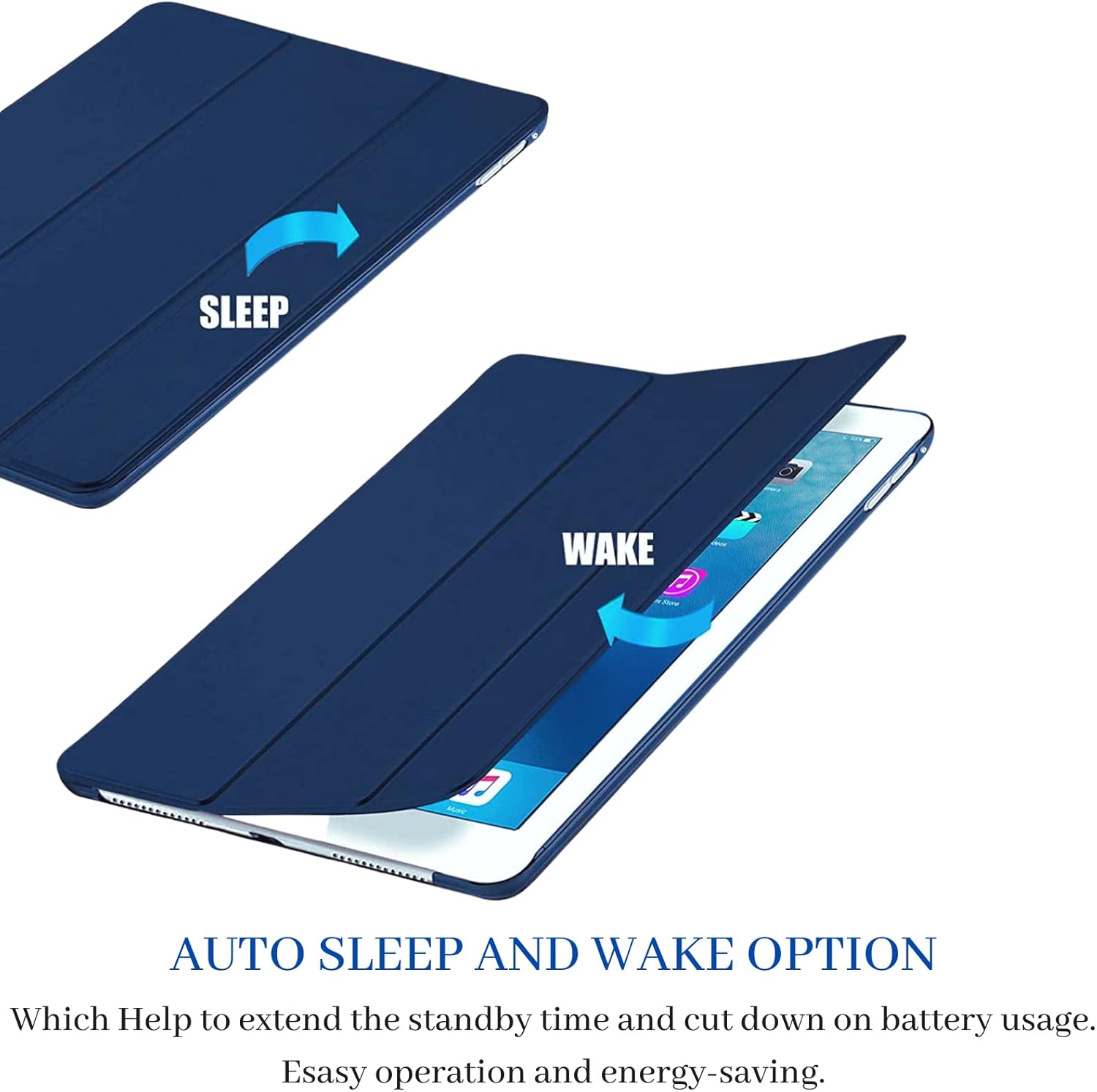 TwoStop for iPad 9.7 Inch Case iPad 5th(2017) / iPad 6th(2018) / Air1 (2013) / Air2 (2014) Generation, Auto Wake/sleep - Image 4