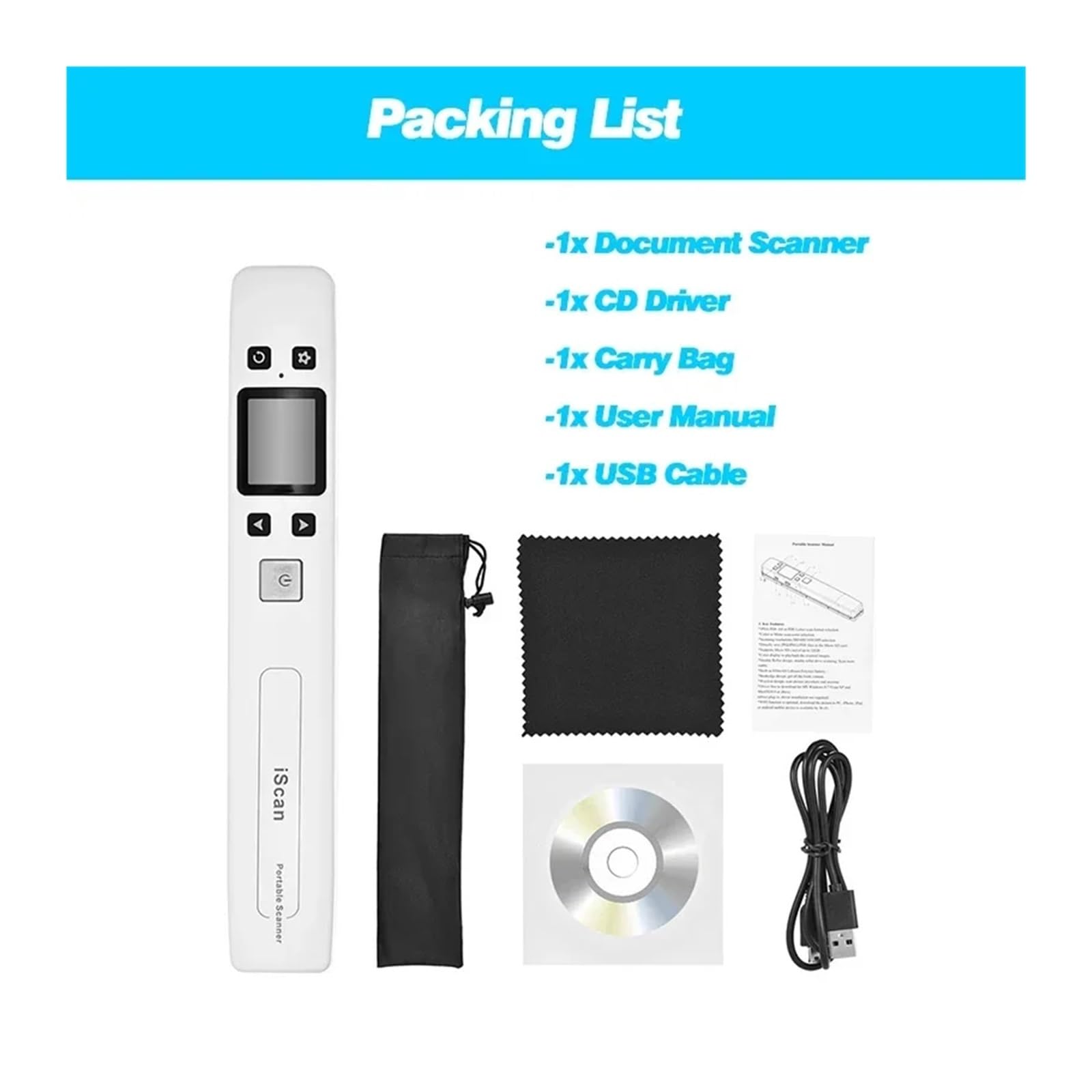 Scanner per documenti, Scanner piatto portatile HD 1050 DPI wireless WIFI for la scansione dei compiti di documenti
