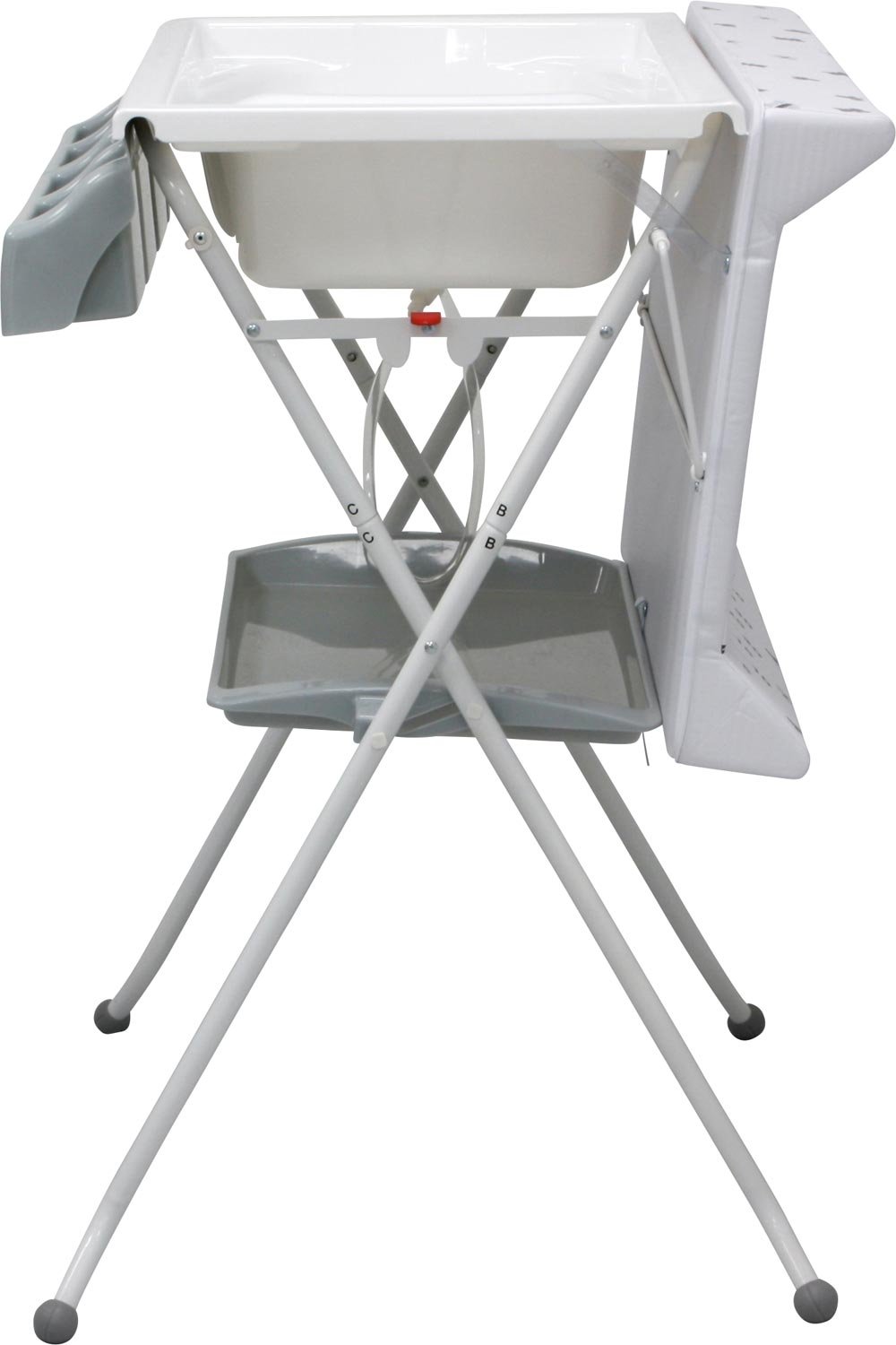 ib style® KOA 2-en-1 Cambiador con bañera | Cambiador móvil | Plegable | Gran superficie de cambio | Cambiador para bebés y niños pequeños | MY LITTLE FARM GRIS