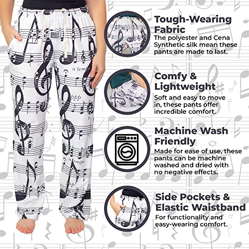 Collections Etc Sheet Music All-Over Music Note Graphics Lounge Pants2