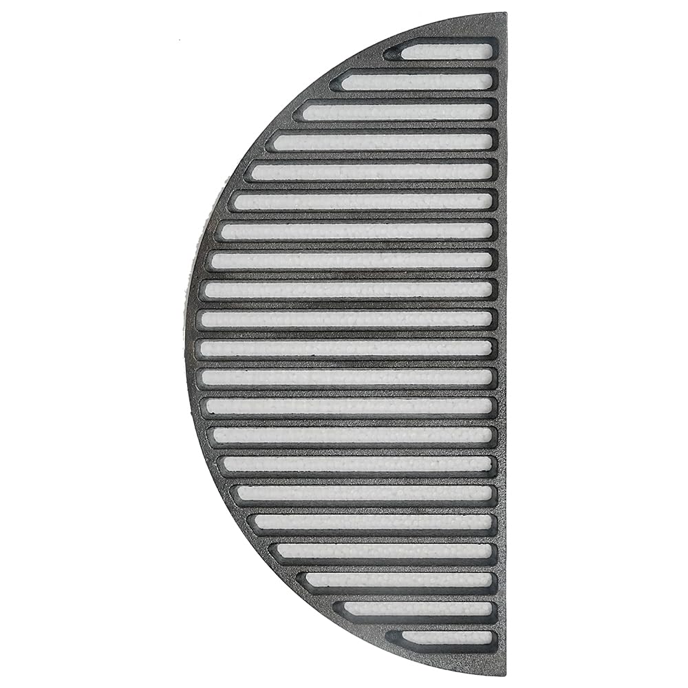 Żeliwny ruszt do grillowania, kształt półksiężyca, średnica 44,5 cm, do grilla Kamado 21"