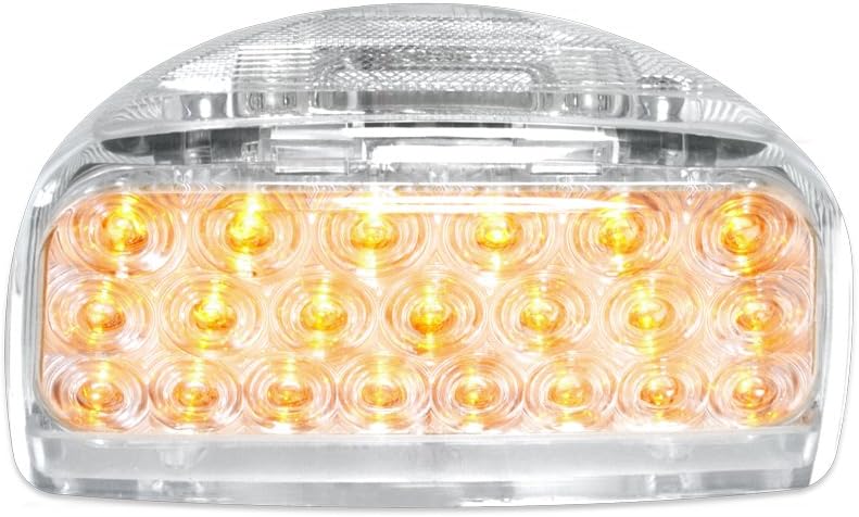 GG Grand General 77231 Amber 31-LED Peterbilt Headlight Turn Signal Sealed Light with 3 Wires for Front/Park/Turn Functions and Clear Lens, Amber/Clear