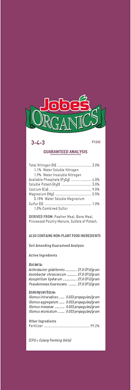 Jobe's Organics Granular Rose Fertilizer, Organic Plant Fertilizer for Rose, Hydrangea, Hibiscus, Azalea, and Other Flowering Shrubs, 16 lbs Bag