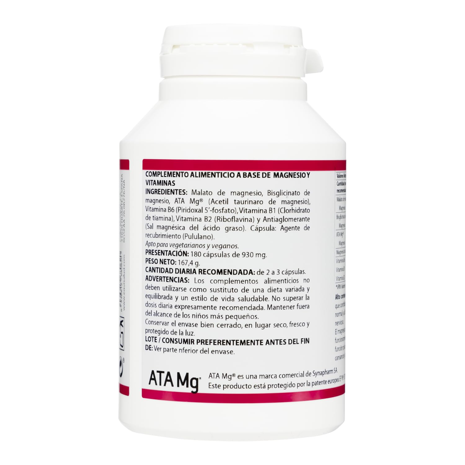 Equisalud - Holomega Triple Magnesio 180 Cápsulas - Ayuda a la Relajación Muscular y Sistema Nervioso - con Malato, Bisglicinato, ATA y Vitamina B6