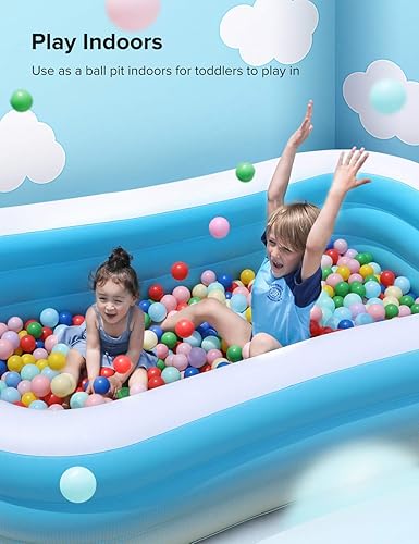 Miniatura 2 de Piscina inflable 118 x 72 x 20 pulgadas piscina Freetex para niños piscina sobre el suelo piscinas inflables gruesas de gran tamaño para adultos