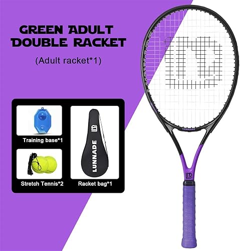 Miniatura 2 de Raquetas de tenis profesionales para hombres y mujeres - Raquetas de tenis de pádel de pádel de compuesto de carbono ligeras con bolsa