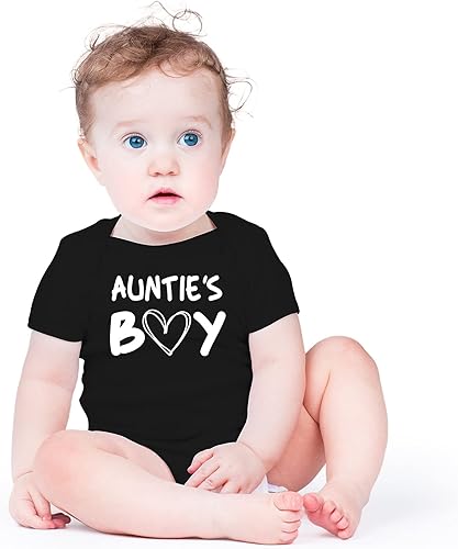 Vista 20 de AW Fashions Auntie's Boy - Body para bebé, divertido y lindo traje para bebé, adorable mameluco para recién nacido