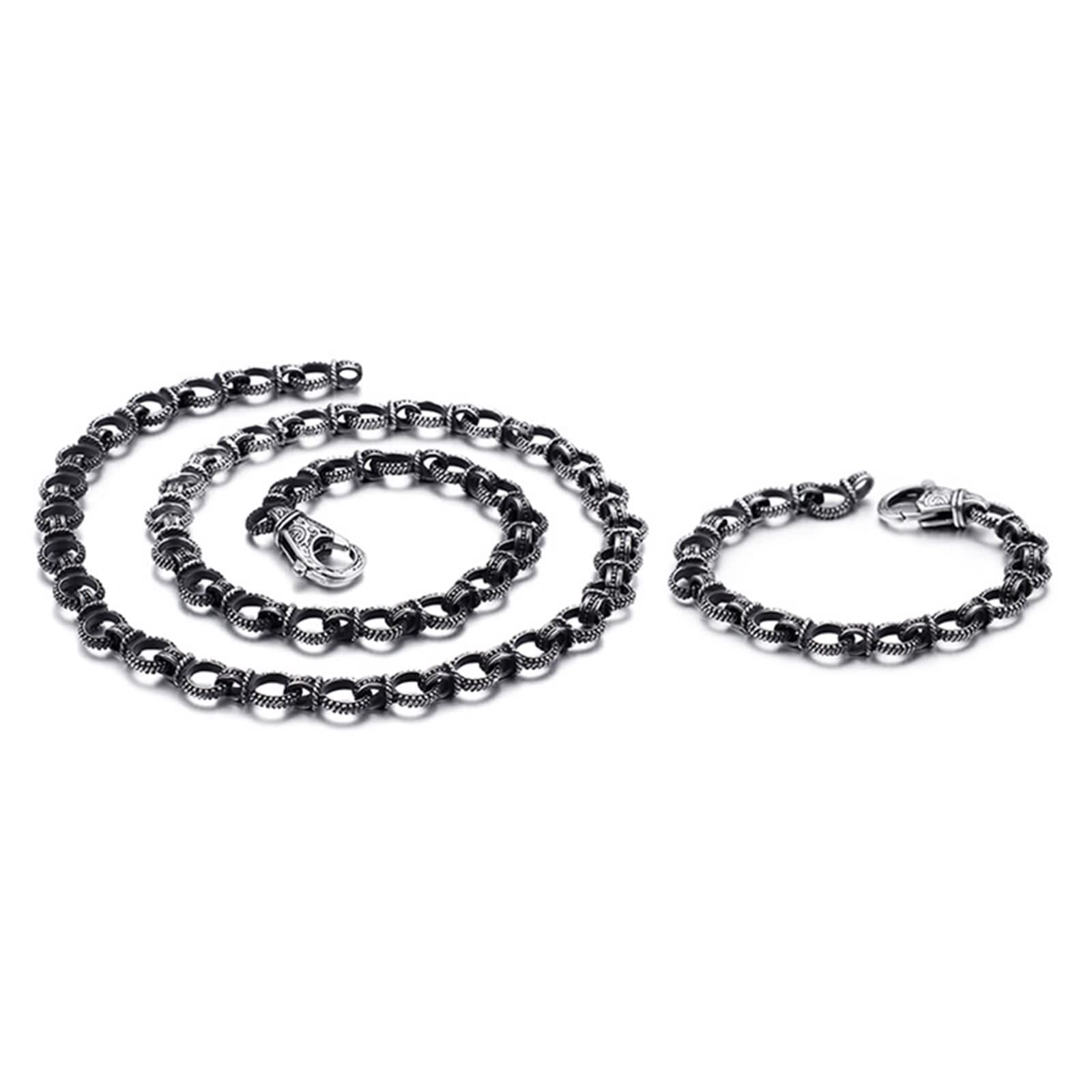 Pulsera Hombre Plata Negra, Pulseras Acero Inoxidable Hombre Patrón de Tejido 3D Hueco Pulseras para Hombres