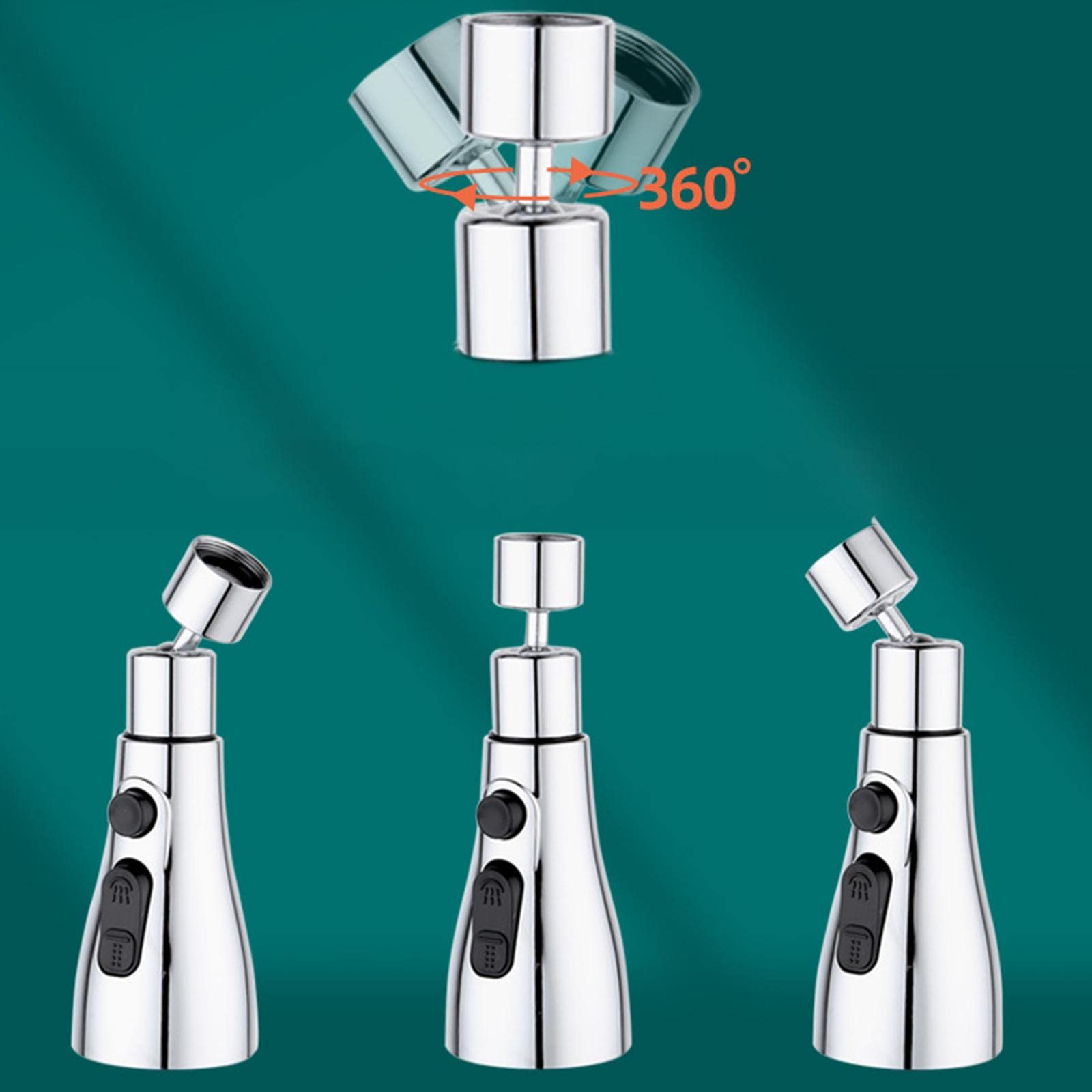 Set di 5 aeratori universali per rubinetto, a prova di spruzzi, ricambio per cucina, WC, lavanderia, argento