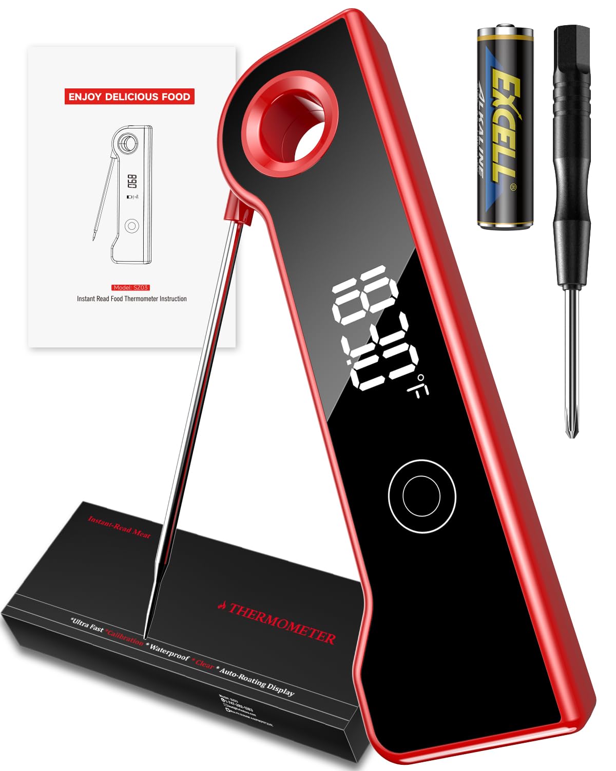 2026 Meat Digital Thermometer with 0.5s Fast-Read Accuracy (0.5F)