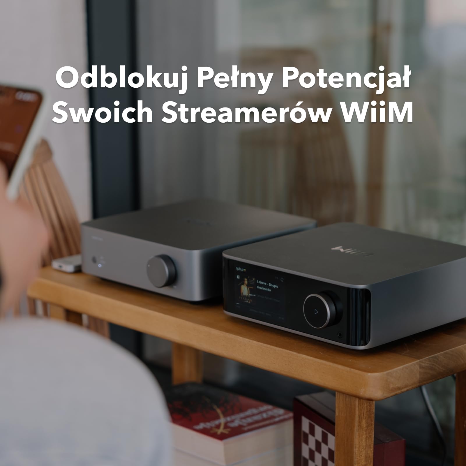 WiiM Vibelink Amp | Wzmacniacz 100W z wysokiej klasy DAC ESS 9039Q2M i układem TI TPA3255 | Kompatybilny z WiiM Mini, Pro, Pro Plus i Ultra | Wejścia RCA, Coax i optyczne | Space Gray