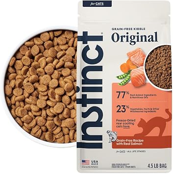 Instinct Original Dry Cat Food, Raw Coated Kibble, Real Salmon, 4.5 lb. Bag