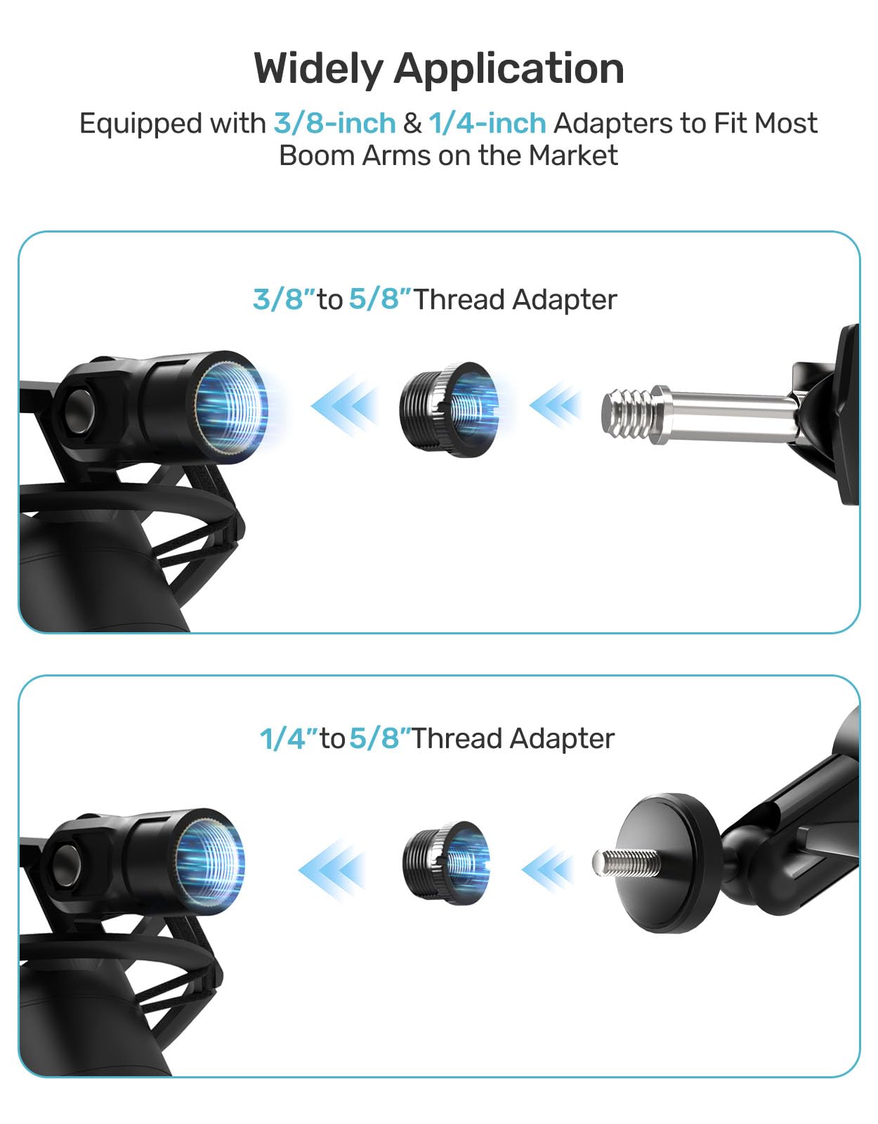 Soporte de choque para Yeti azul con filtro pop, suspensión antivibración, soporte elástico para micrófonos con adaptador de tornillo compatible con micrófono Yeti