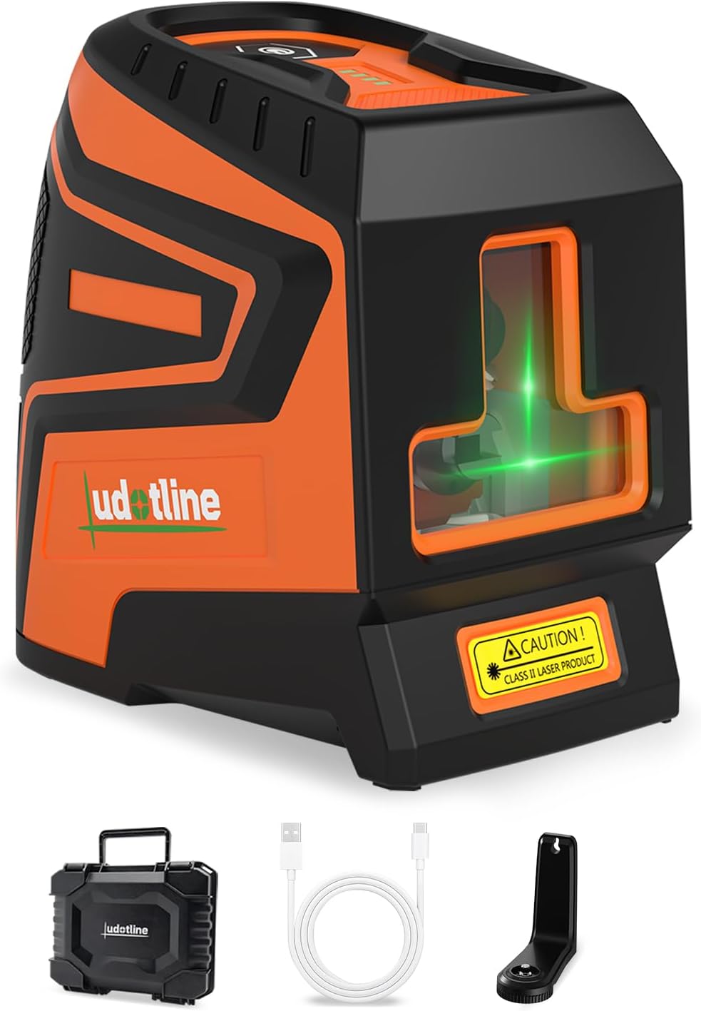 2 Line Green Laser Level, Self Leveling Cross Line Laser with Dual Modules, Rechargeable Laser Level with Type-C Charging for Alignment & Installation (Magnetic L-Bracket Kit)