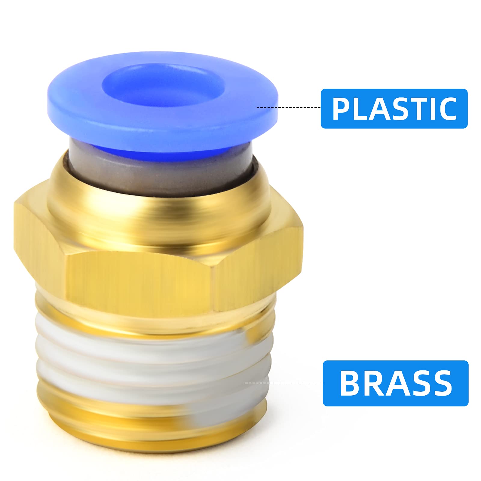 10 pezzi 6mm tubo OD x 1/4 BSP maschio dritto per collegare pneumatico raccordi (PC6-02)