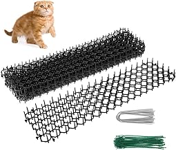 Jetcloud 10 Pcs Anti-Chat avec Pointes 4,9 M Tapis Répulsif Chat Exterieur Epine Grille Pic pour Jardin Anti-Chiens Maison Clôture de Intérieur Extérieur (10Pcs)