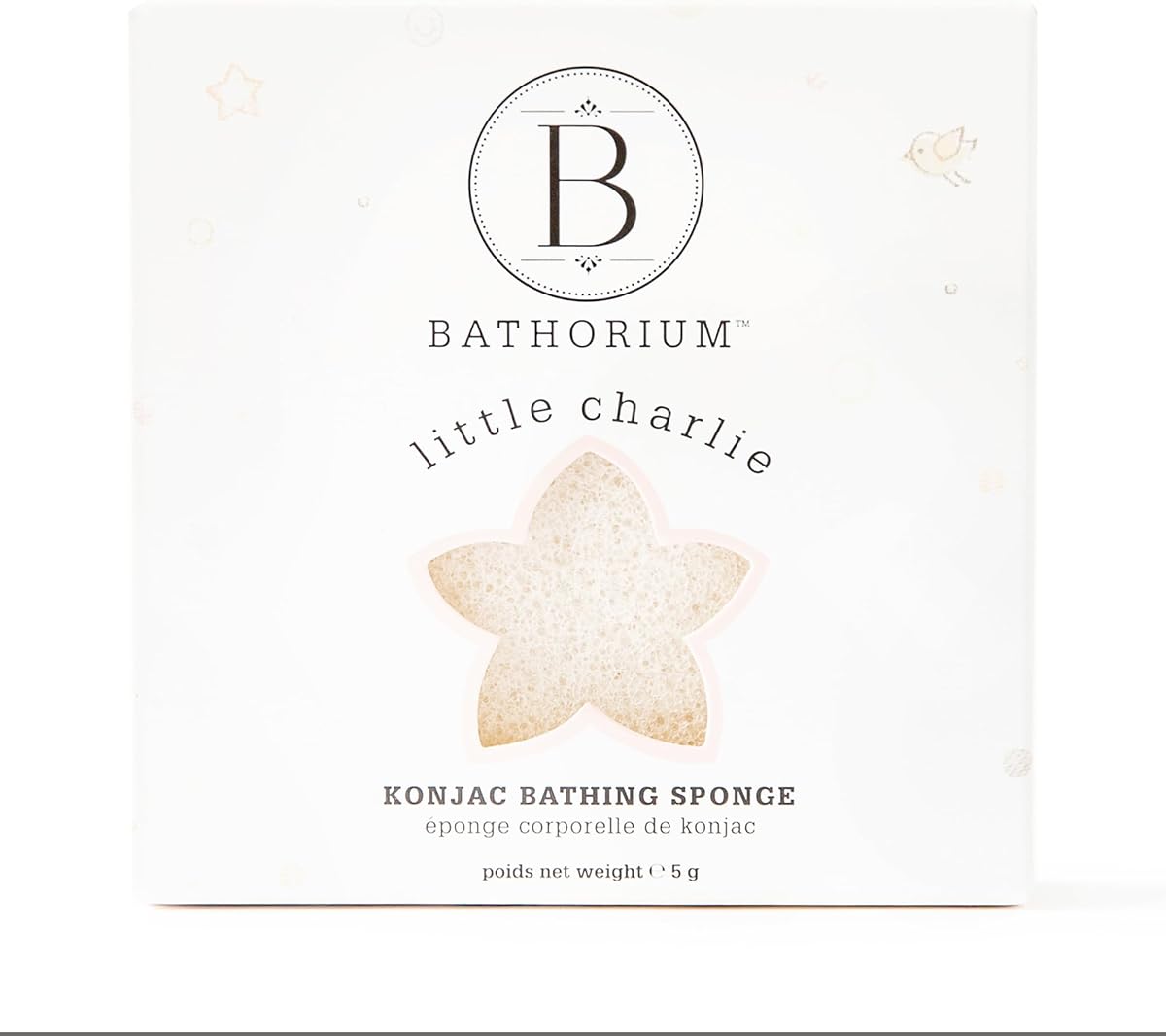 Bathorium Little Charlie Konjac Esponja para bebé, a base de plantas, 1 esponja