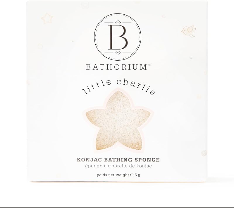 Bathorium Little Charlie Konjac Esponja para bebé, a base de plantas, 1 esponja