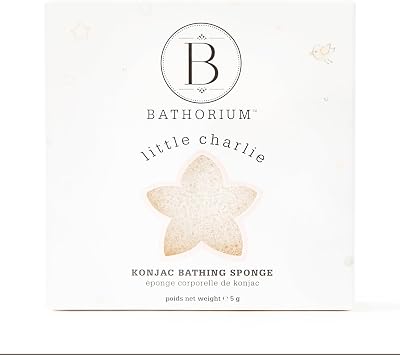 Bathorium Little Charlie Konjac Body Sponge, Gentle & Cleansing Sponge for Babies, Sensitive Skin, 100% Pure Konjac, Ideal for Daily Use, 1 Each