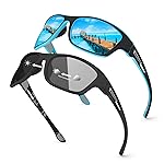 KUGUAOK 2 PACK Polarized Sports Sunglasses for Men Driving Cycling Fishing Sun Glasses 100% UV Protection Goggles